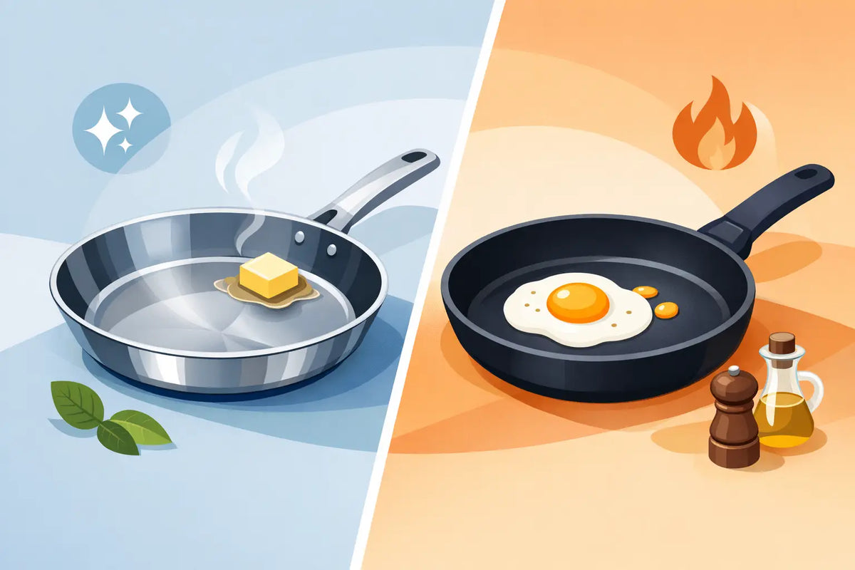 Nerūsējošā tērauda vai non stick panna - ko izvēlēties?
