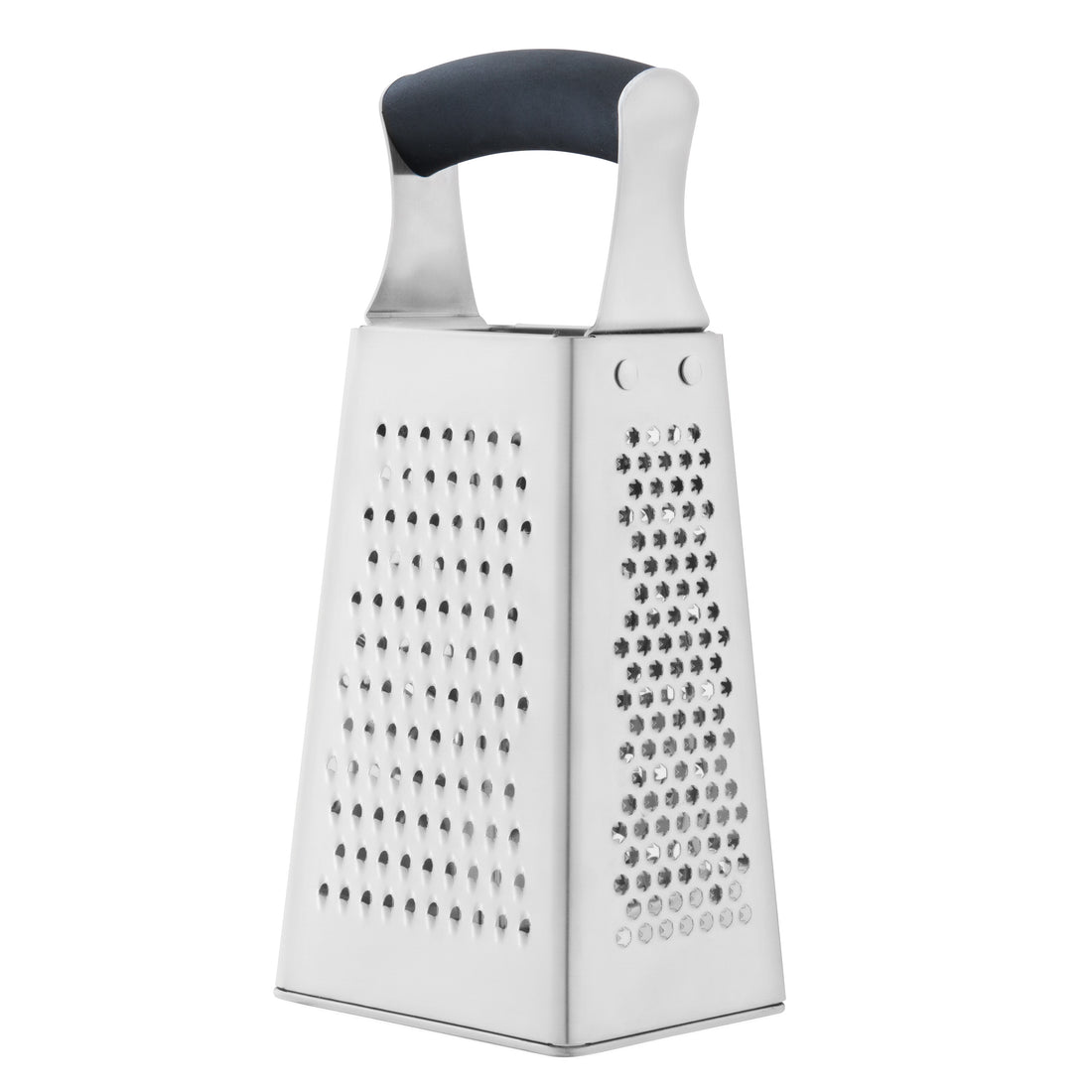 BergHOFF 4-Side Box Grater - Stainless Steel with Soft-Grip Handle for Fine, Medium and Coarse Grating
