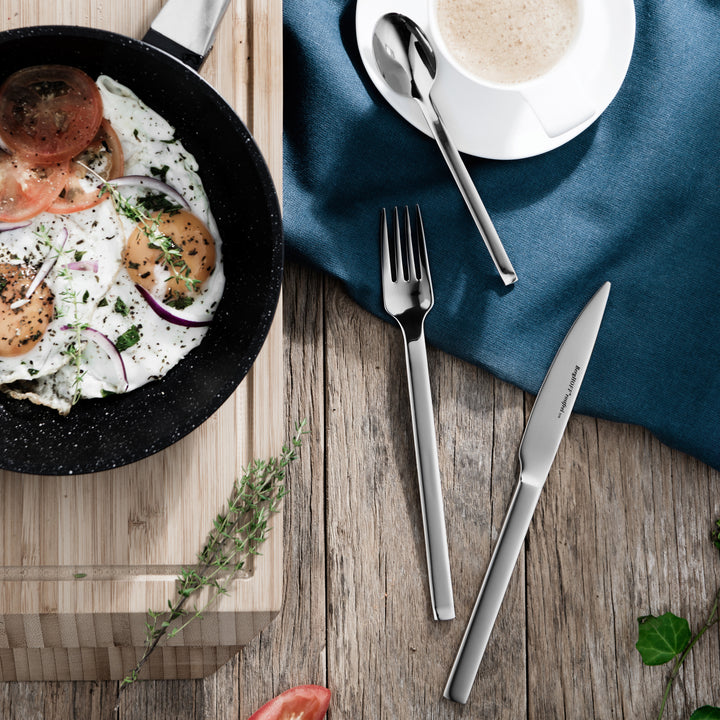 BergHOFF 30-Piece Flatware Set - Essence Designer Stainless Steel Cutlery with Sleek Rectangular Design