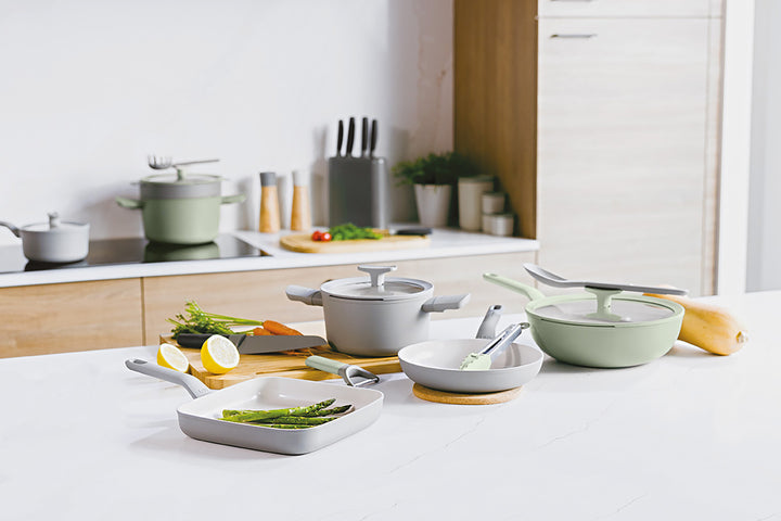 BergHOFF 24cm Frying Pan - Balance Sage Non-Stick Pan with Fast Heating Aluminium Base