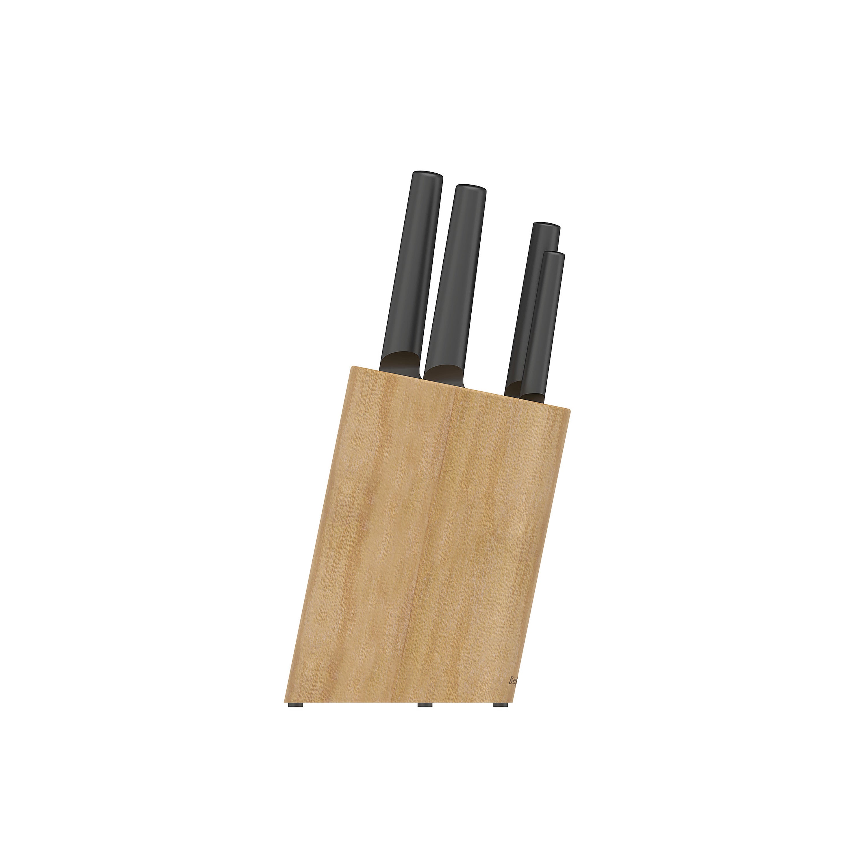 BergHOFF 6-Piece Knife Block Set - Boron Series with Coated Blades and Bamboo Block for Everyday Cutting Tasks
