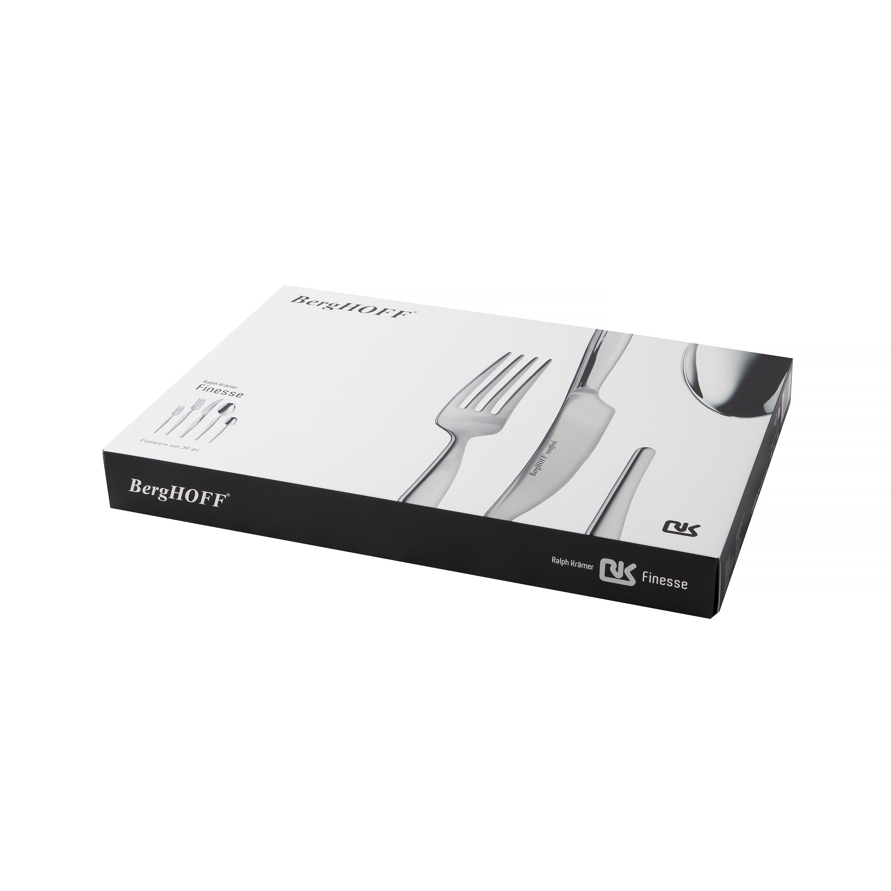 BergHOFF 30-Piece Flatware Set - Finesse Collection with Elegant Curves and Refined Handles