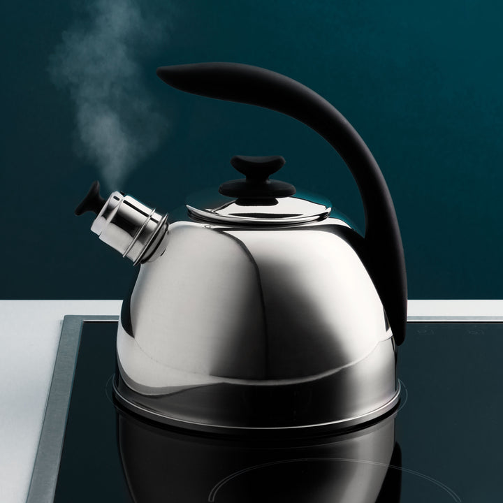 BergHOFF Whistling Kettle Lucia 2.5L - Stainless Steel with Soft-Touch Handle for All Stovetops