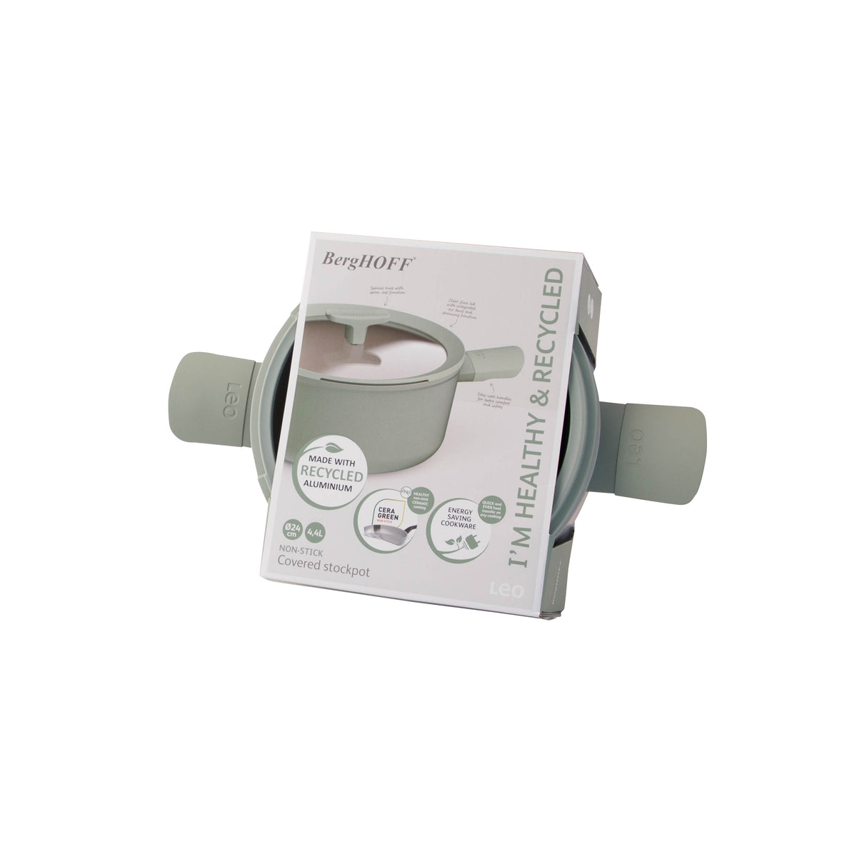 Balance антипригарная кастрюля с крышкой 24 × 11,5 см, Sage – 3