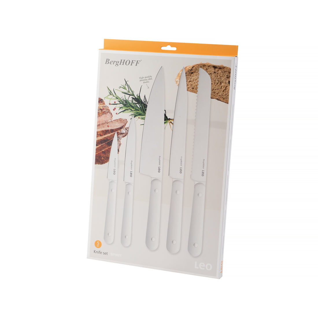 BergHOFF 5-Piece Knife Set - Glints Spirit Multipurpose Set with Bread, Carving and Chef's Knife