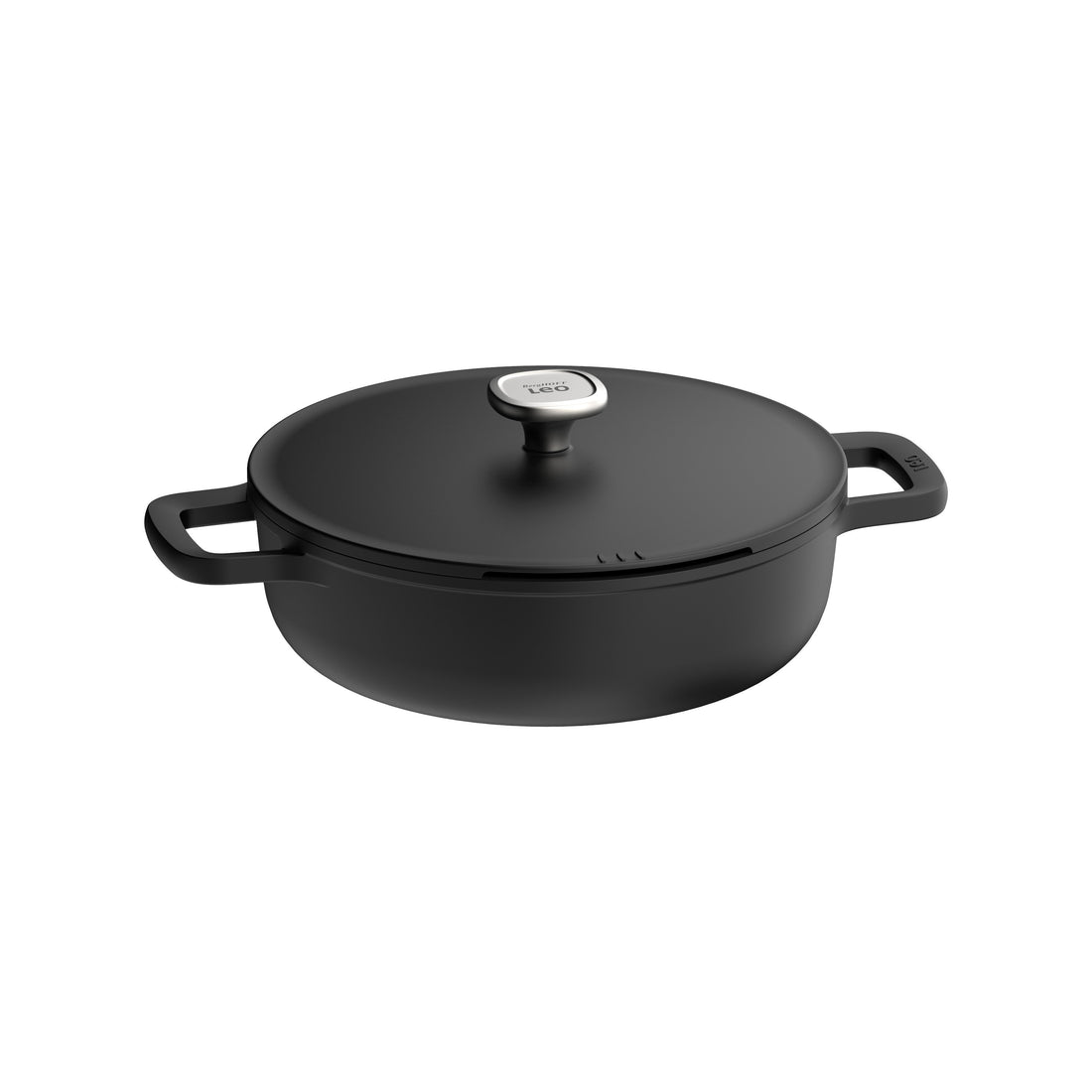 BergHOFF 20cm Casserole – Phantom Series with Silicone Sleeves &amp; Integrated Straining Glass Lid