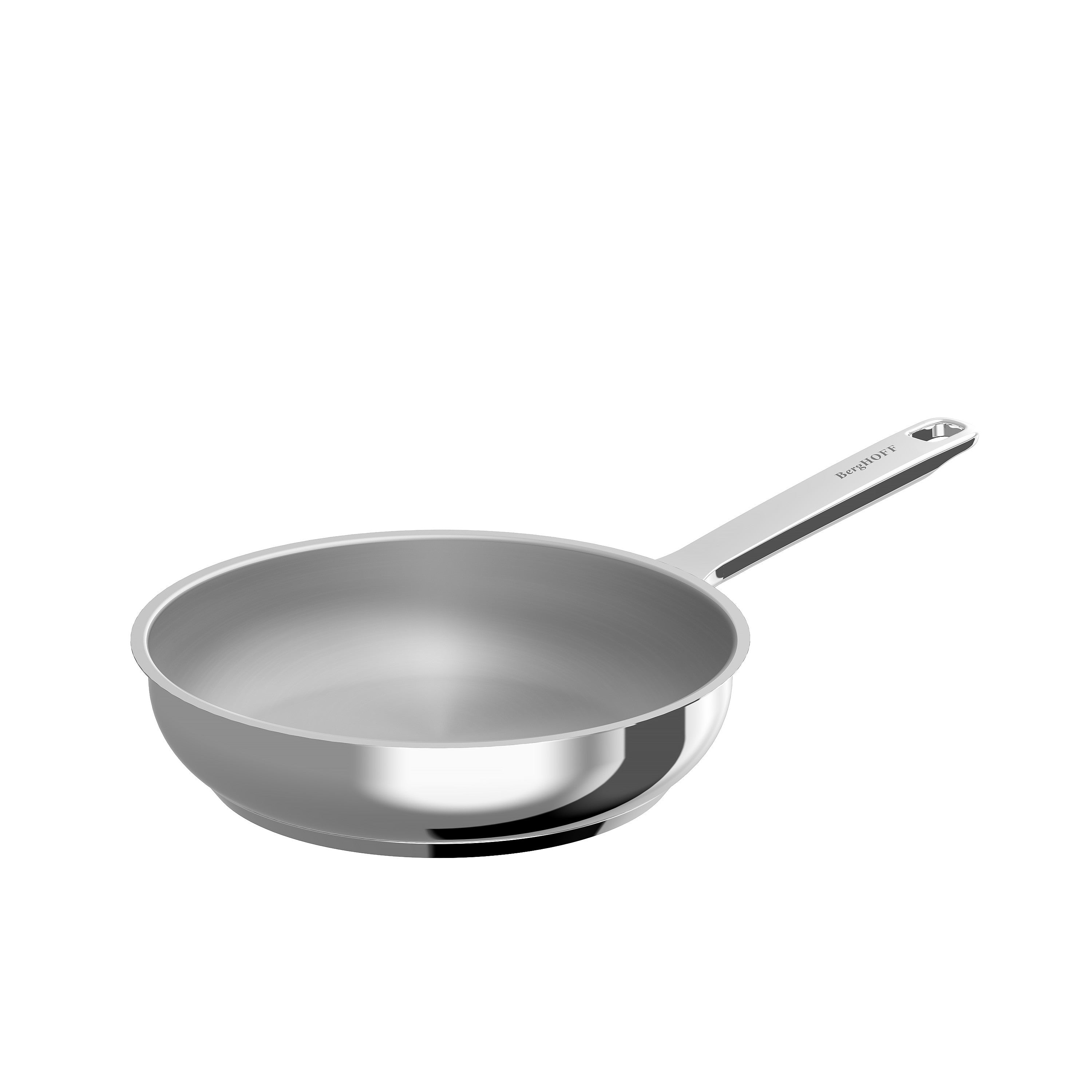BergHOFF 24cm Frying Pan - Helix Series Recycled Stainless Steel with Secure Handle and Induction Base