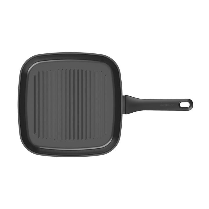 BergHOFF 26cm Grill Pan - Helix Non-Stick Aluminium with Raised Grill Lines and Comfortable Grip Handle
