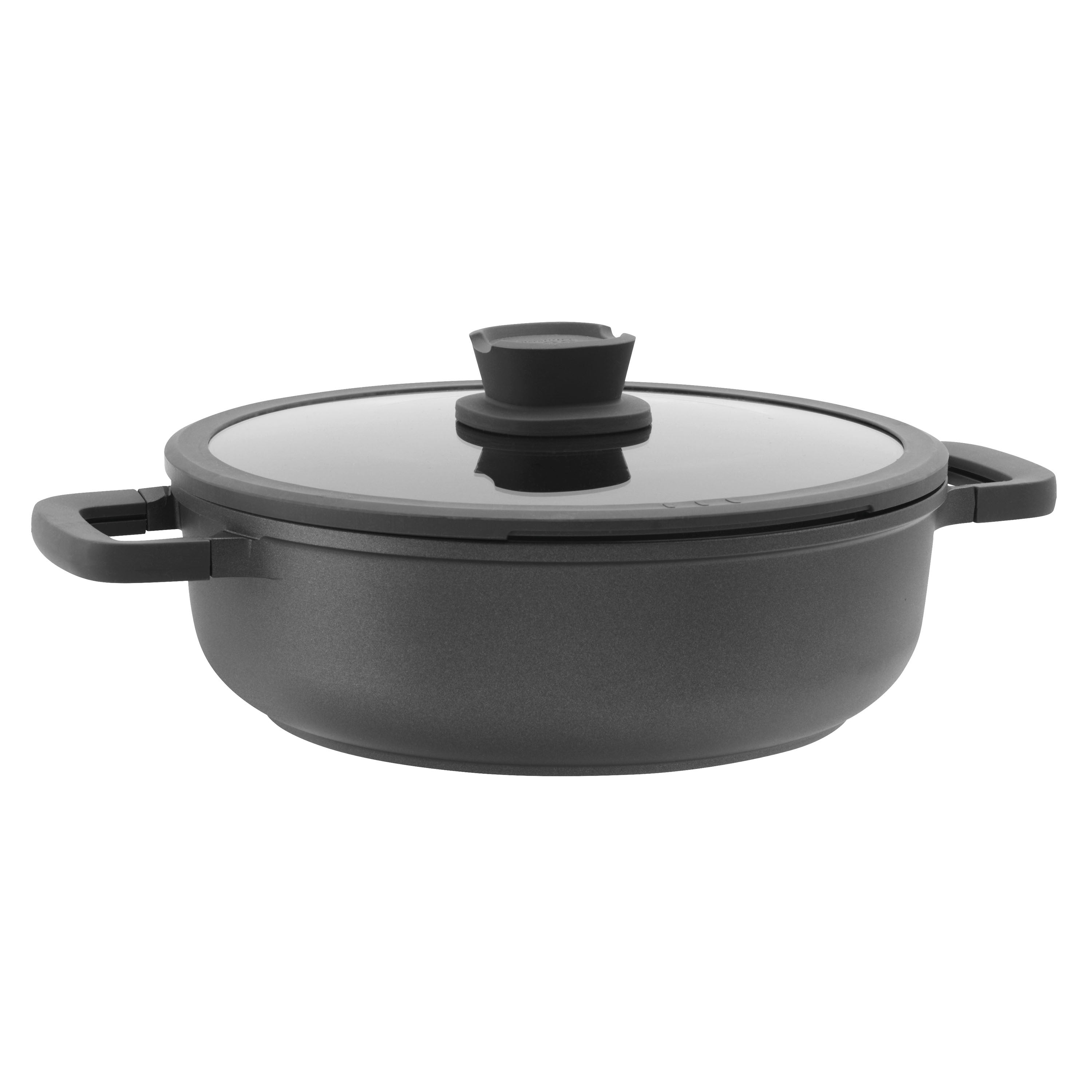 BergHOFF 28cm Sauté Pan - Stone+ Series with 2 Handles, Spoon Rest Lid and Oven-Proof Design