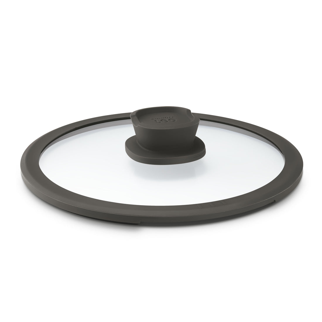 BergHOFF Glass Lid Stone+ 24cm - Integrated Steam Vent and Draining Hole, Silicone Rim, Stay-Cool Knob
