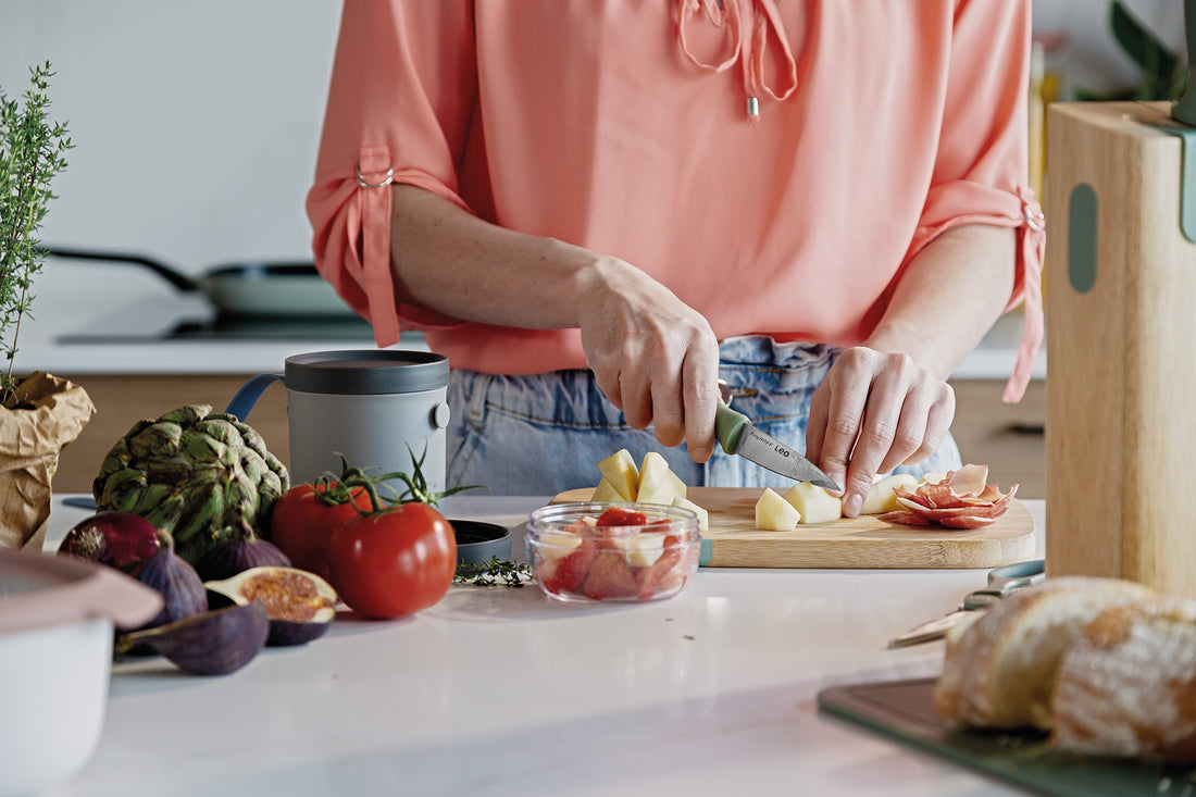 BergHOFF 6-Piece Knife Block Set - Forest Series with Built-In Sharpener and Soft-Grip Handles