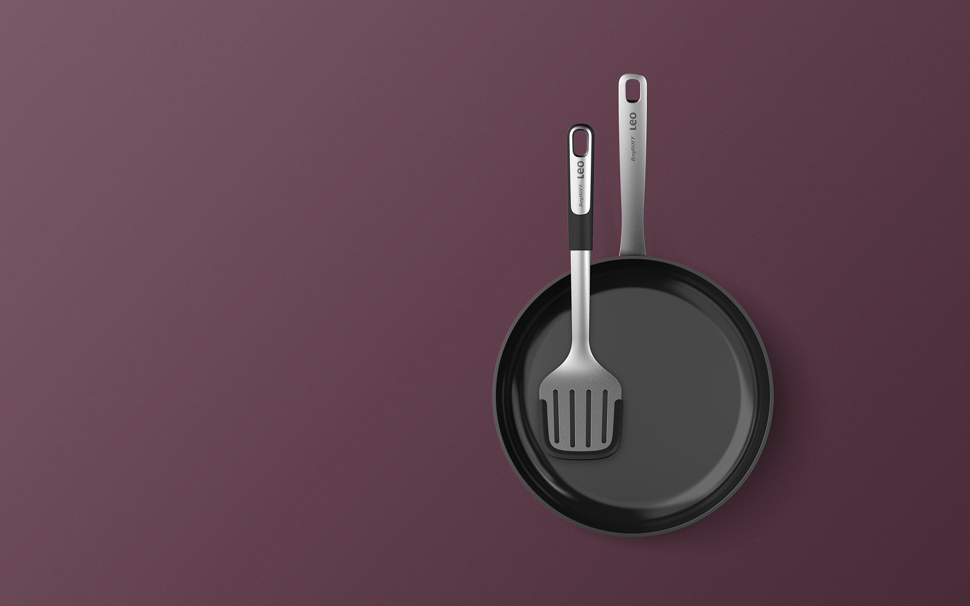 BergHOFF 3-Piece Utensil Set - Graphite Series with Soup Ladle, Serving Spoon and Slotted Turner