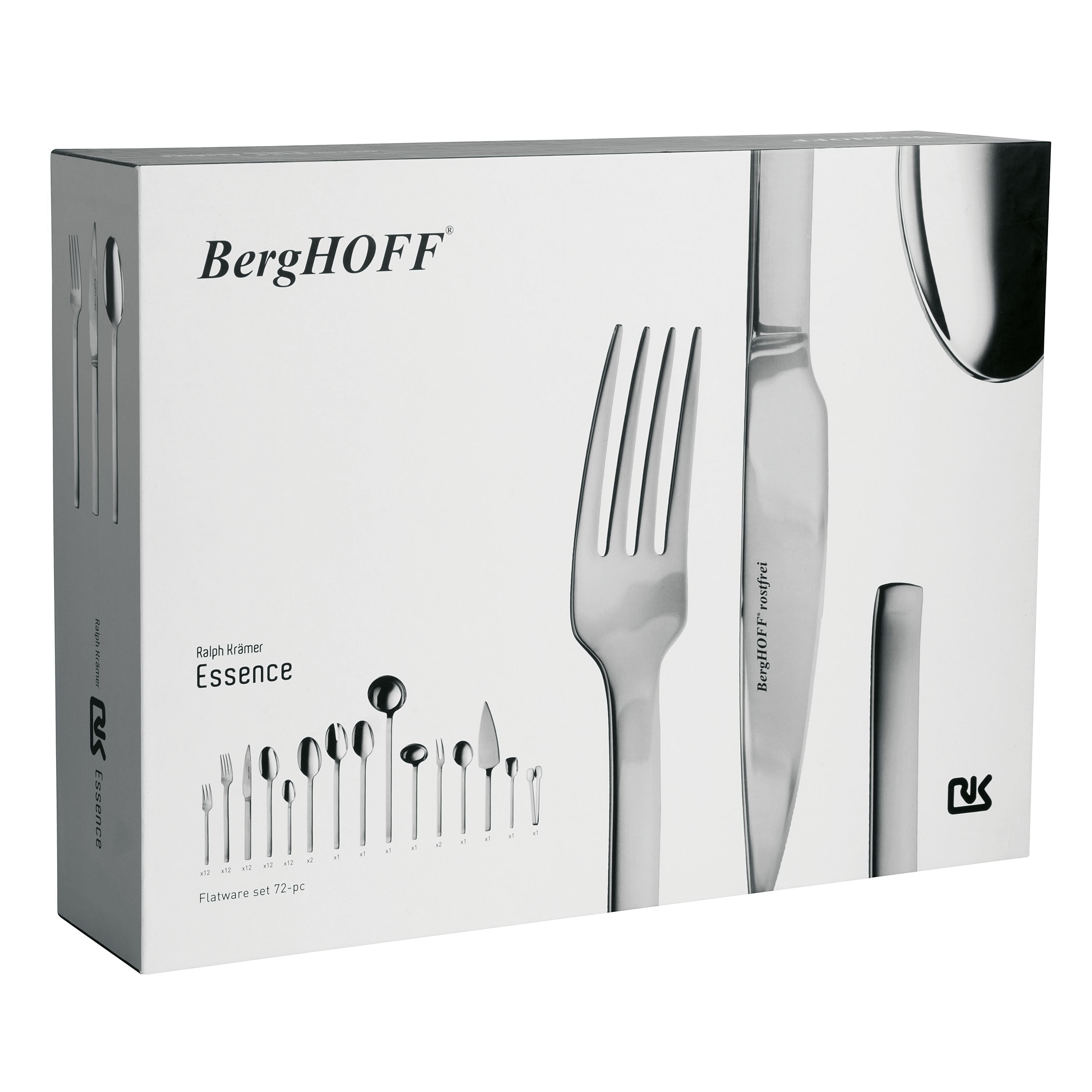 BergHOFF 30-Piece Flatware Set - Essence Collection by Ralph Kraemer, Balanced and Masculine Design